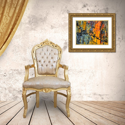 Yellow Rocks Gold Ornate Wood Framed Art Print with Double Matting by Medeiros, Celito