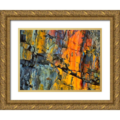 Yellow Rocks Gold Ornate Wood Framed Art Print with Double Matting by Medeiros, Celito
