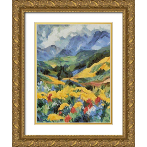 Countryside with Mountains III Gold Ornate Wood Framed Art Print with Double Matting by Medeiros, Celito