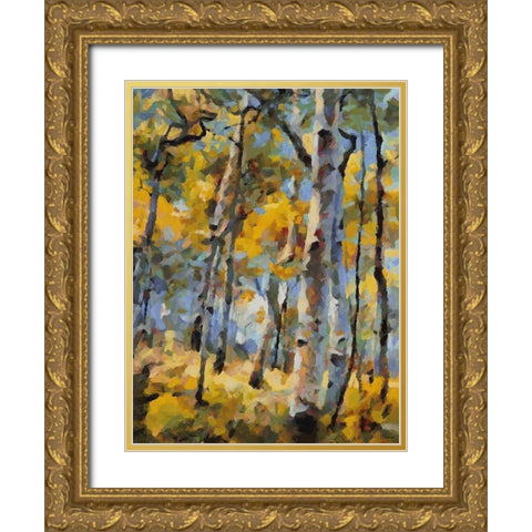 Birch Variation VIII Gold Ornate Wood Framed Art Print with Double Matting by Medeiros, Celito