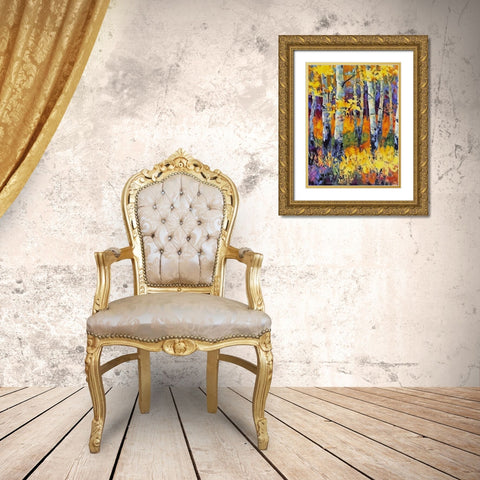 Birch Variation IX Gold Ornate Wood Framed Art Print with Double Matting by Medeiros, Celito