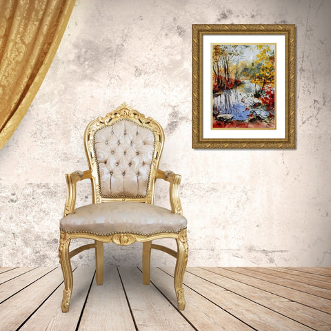 Romantic Nature in Autumn I Gold Ornate Wood Framed Art Print with Double Matting by Medeiros, Celito