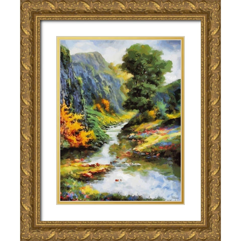 Romantic Nature in Autumn II Gold Ornate Wood Framed Art Print with Double Matting by Medeiros, Celito