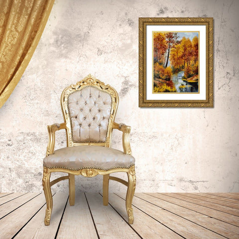 Romantic Nature in Autumn V Gold Ornate Wood Framed Art Print with Double Matting by Medeiros, Celito