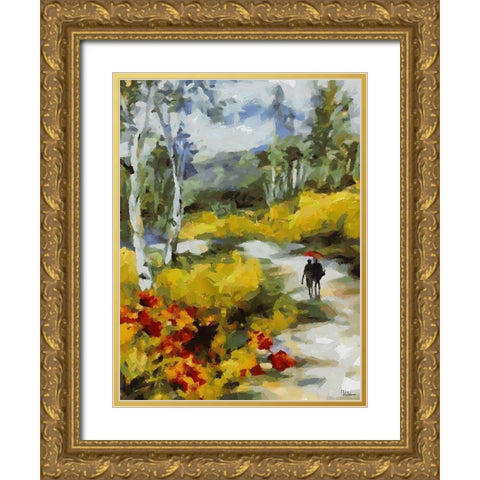 Romantic Nature in Autumn VII Gold Ornate Wood Framed Art Print with Double Matting by Medeiros, Celito