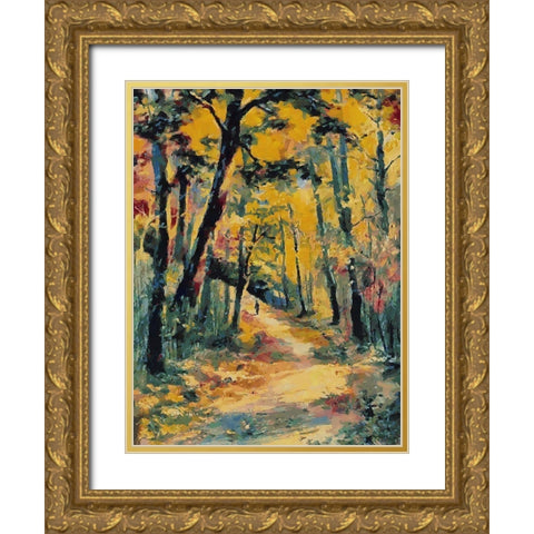 Romantic Nature in Autumn XIII Gold Ornate Wood Framed Art Print with Double Matting by Medeiros, Celito