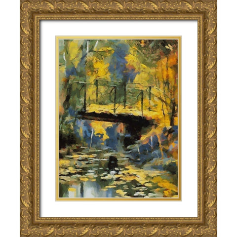 Romantic Nature in Autumn XVI Gold Ornate Wood Framed Art Print with Double Matting by Medeiros, Celito