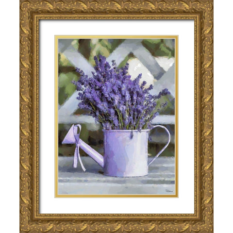 Purple Can with Lavender Gold Ornate Wood Framed Art Print with Double Matting by Medeiros, Celito