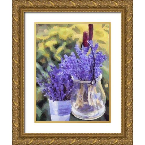 Container with Lavender Gold Ornate Wood Framed Art Print with Double Matting by Medeiros, Celito