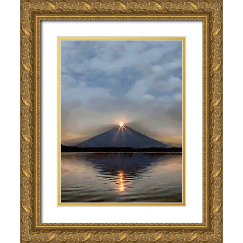 Sunrise over the Volcano Gold Ornate Wood Framed Art Print with Double Matting by Medeiros, Celito