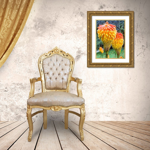 Miracle Flower Gold Ornate Wood Framed Art Print with Double Matting by Medeiros, Celito
