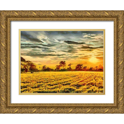 Sunset above the Road II Gold Ornate Wood Framed Art Print with Double Matting by Medeiros, Celito