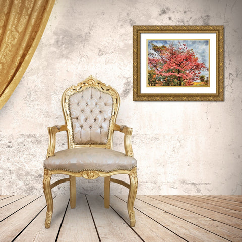 A Tree by the Road Gold Ornate Wood Framed Art Print with Double Matting by Medeiros, Celito