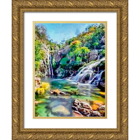 Beautiful Beach Gold Ornate Wood Framed Art Print with Double Matting by Medeiros, Celito