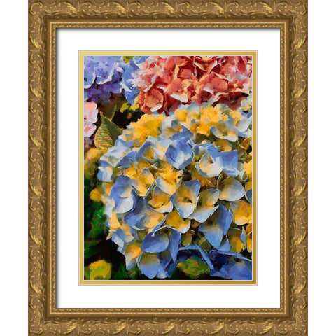 Purple - Yellow Flower Gold Ornate Wood Framed Art Print with Double Matting by Medeiros, Celito