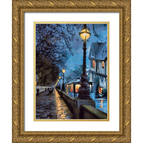 Cable Car in San Francisco II Gold Ornate Wood Framed Art Print with Double Matting by Medeiros, Celito