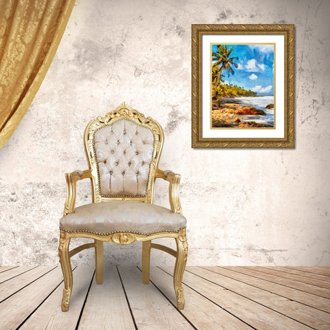 Palm Beach Gold Ornate Wood Framed Art Print with Double Matting by Medeiros, Celito