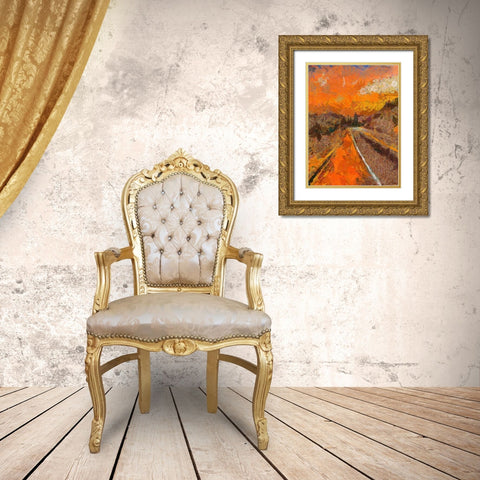 Golden Sunset Gold Ornate Wood Framed Art Print with Double Matting by Medeiros, Celito