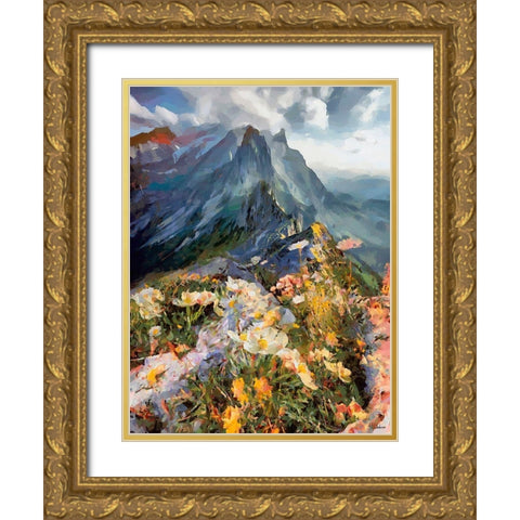 Memmories of the Dolomites Gold Ornate Wood Framed Art Print with Double Matting by Medeiros, Celito