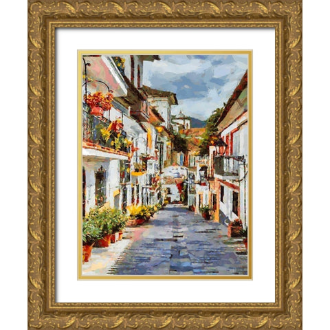 Town in South America II Gold Ornate Wood Framed Art Print with Double Matting by Medeiros, Celito
