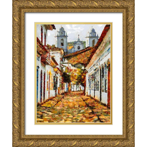 Town in South America III Gold Ornate Wood Framed Art Print with Double Matting by Medeiros, Celito