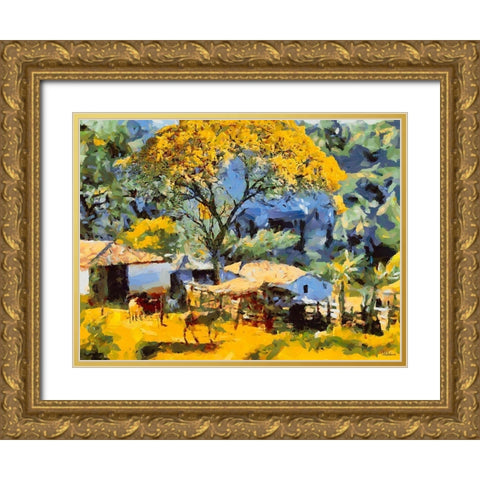 Farm in Brazil III Gold Ornate Wood Framed Art Print with Double Matting by Medeiros, Celito