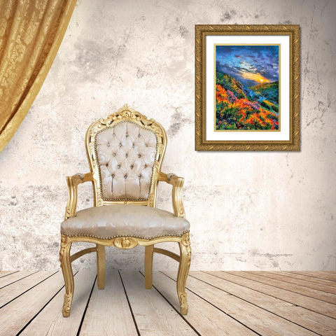 Mountains Meadow V Gold Ornate Wood Framed Art Print with Double Matting by Medeiros, Celito