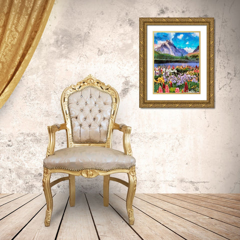 Mountains Meadow VI Gold Ornate Wood Framed Art Print with Double Matting by Medeiros, Celito
