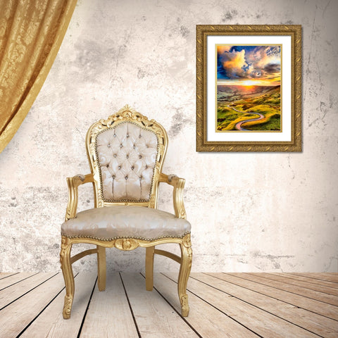 Romantic Sunset I Gold Ornate Wood Framed Art Print with Double Matting by Medeiros, Celito