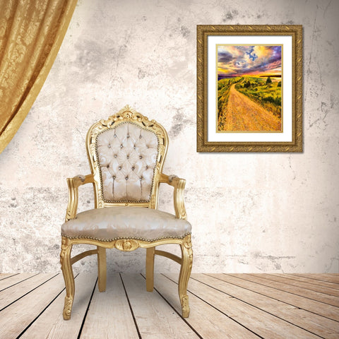 Long Way Home I Gold Ornate Wood Framed Art Print with Double Matting by Medeiros, Celito