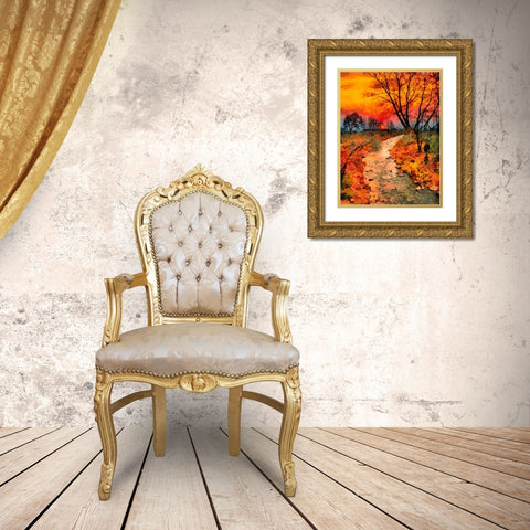 Sunset in late Fall Gold Ornate Wood Framed Art Print with Double Matting by Medeiros, Celito