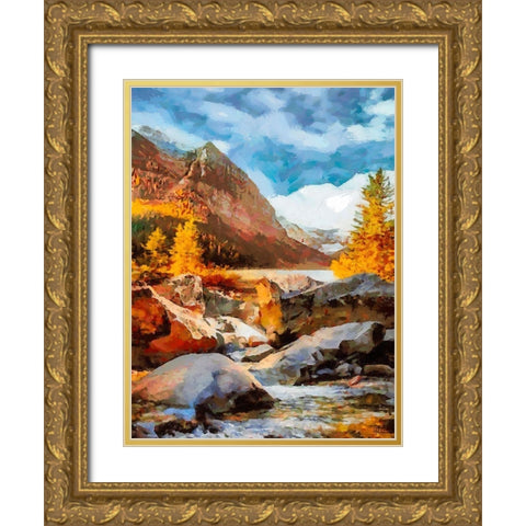 Dolomity Mountains I Gold Ornate Wood Framed Art Print with Double Matting by Medeiros, Celito