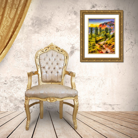 Dolomity Mountains III Gold Ornate Wood Framed Art Print with Double Matting by Medeiros, Celito