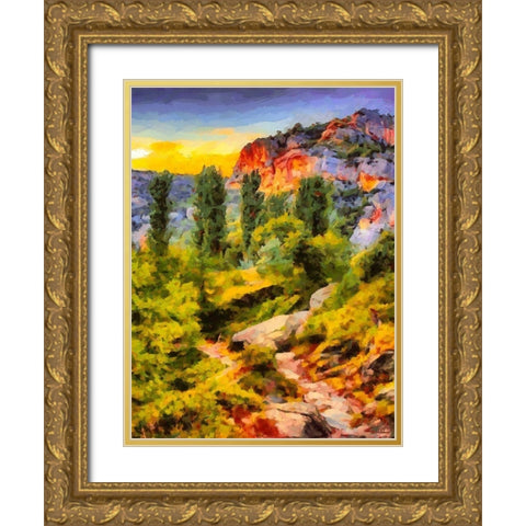 Dolomity Mountains III Gold Ornate Wood Framed Art Print with Double Matting by Medeiros, Celito