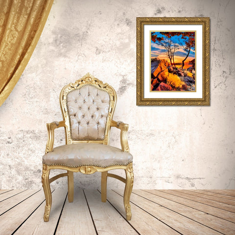 Golden Sunset Gold Ornate Wood Framed Art Print with Double Matting by Medeiros, Celito