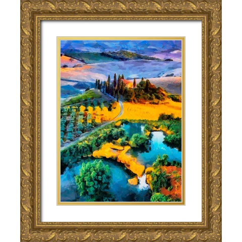 Tuscany Gold Ornate Wood Framed Art Print with Double Matting by Medeiros, Celito