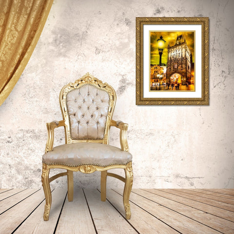 Powder Tower in Prague I Gold Ornate Wood Framed Art Print with Double Matting by Medeiros, Celito