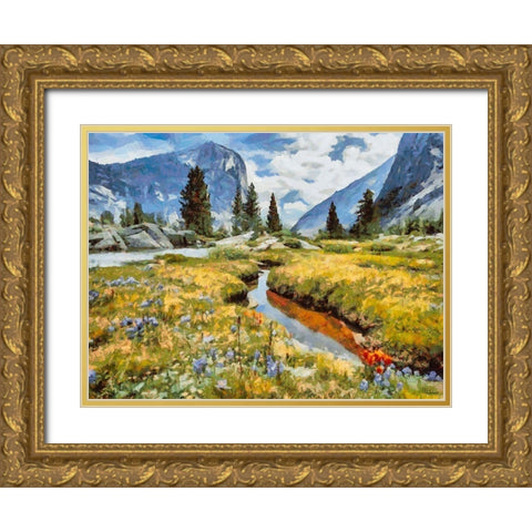 Yosemite NP1 Gold Ornate Wood Framed Art Print with Double Matting by Medeiros, Celito