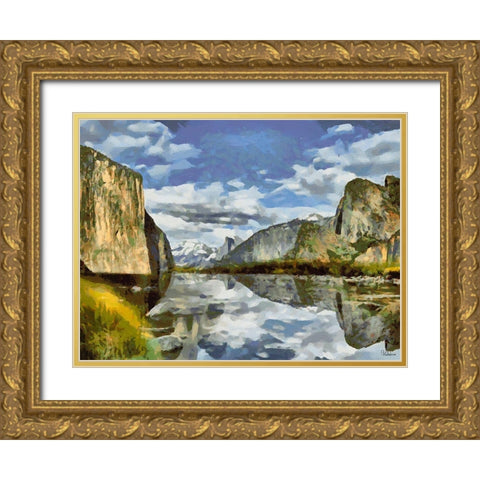 Yosemite NP3 Gold Ornate Wood Framed Art Print with Double Matting by Medeiros, Celito
