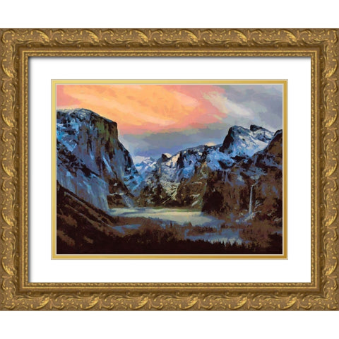 Yosemite NP8 Gold Ornate Wood Framed Art Print with Double Matting by Medeiros, Celito