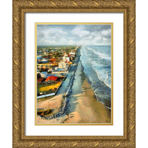 Long Coast Gold Ornate Wood Framed Art Print with Double Matting by Medeiros, Celito