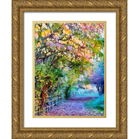 All Colors of Spring Gold Ornate Wood Framed Art Print with Double Matting by Medeiros, Celito