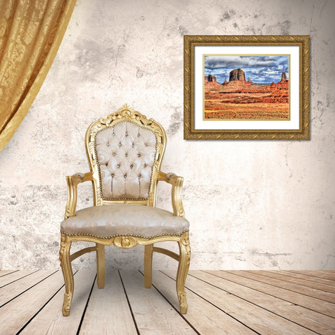 Monument Valley NP 5 Gold Ornate Wood Framed Art Print with Double Matting by Medeiros, Celito