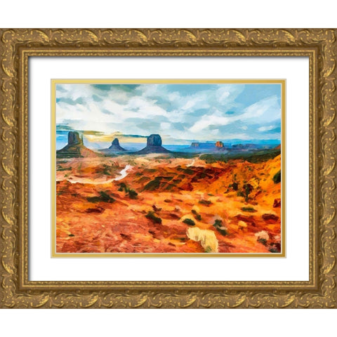 Monument Valley NP 6 Gold Ornate Wood Framed Art Print with Double Matting by Medeiros, Celito