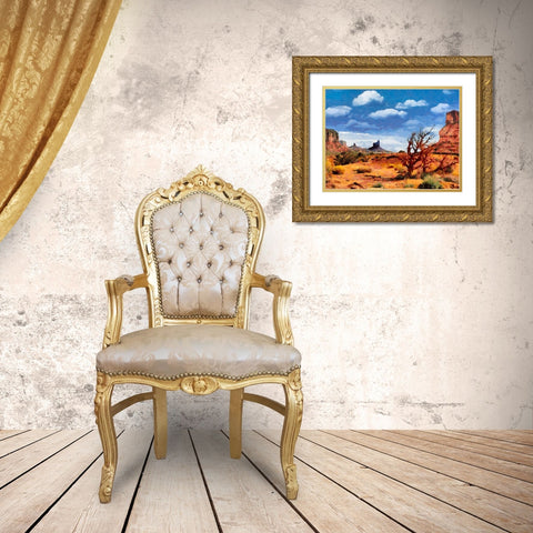 Monument Valley NP 7 Gold Ornate Wood Framed Art Print with Double Matting by Medeiros, Celito