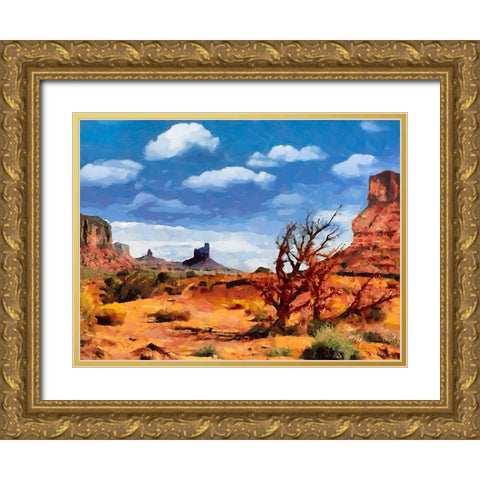 Monument Valley NP 7 Gold Ornate Wood Framed Art Print with Double Matting by Medeiros, Celito