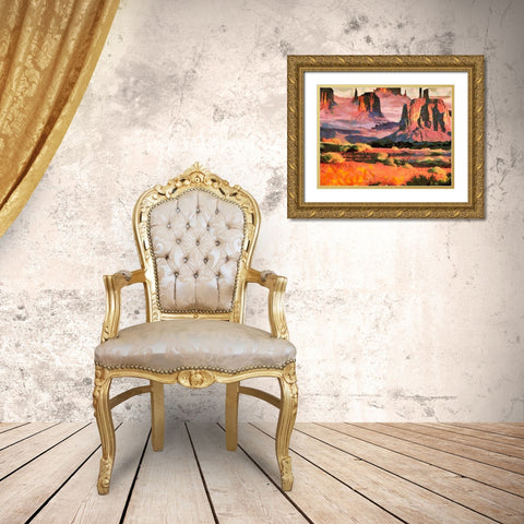Monument Valley NP 8 Gold Ornate Wood Framed Art Print with Double Matting by Medeiros, Celito