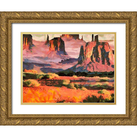 Monument Valley NP 8 Gold Ornate Wood Framed Art Print with Double Matting by Medeiros, Celito