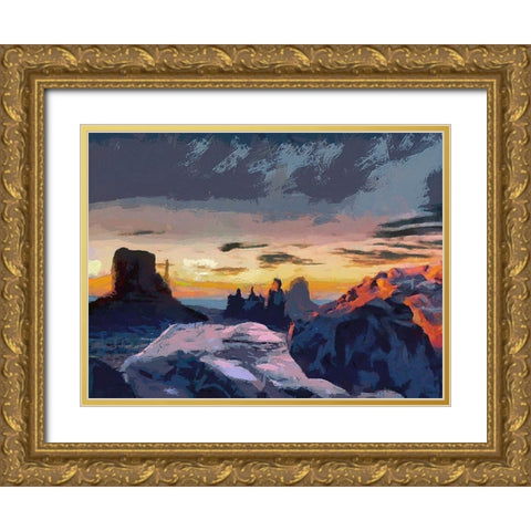 Monument Valley NP 12 Gold Ornate Wood Framed Art Print with Double Matting by Medeiros, Celito