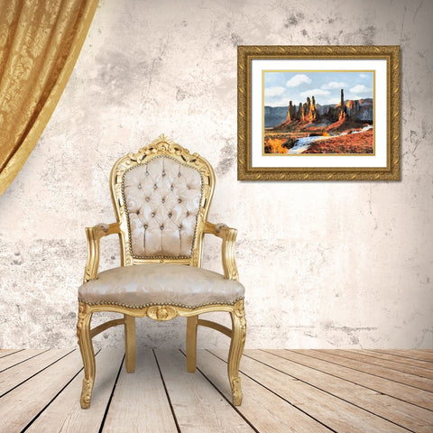 Monument Valley NP 13 Gold Ornate Wood Framed Art Print with Double Matting by Medeiros, Celito